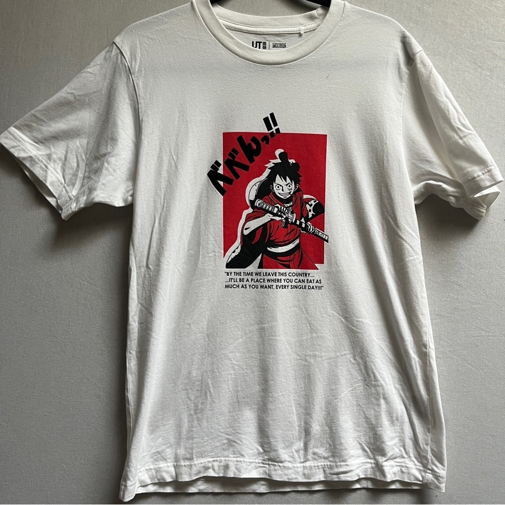 UNIQLO UT x One Piece Wano Luffy Graphic T-Shirt White Size S
